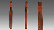 Reed Pipe, wood (red cedar or spruce), spruce root, red stain, Native American (Skittagetan, Haida probably)